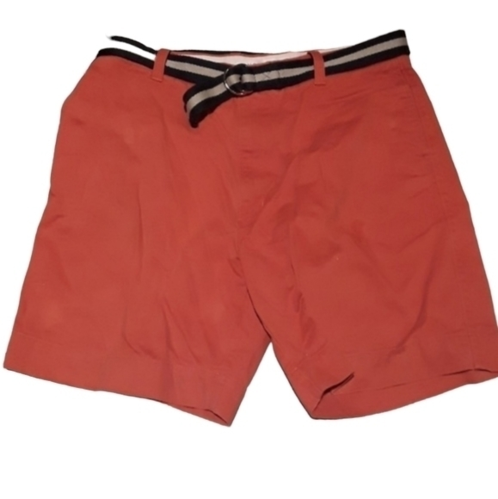 Sonoma Jeans Men's Orange Cargo Casual Shorts with Blue Belt Size 38